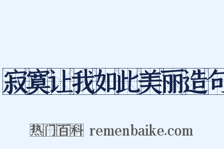 寂寞让我如此美丽造句是什么意思的图片